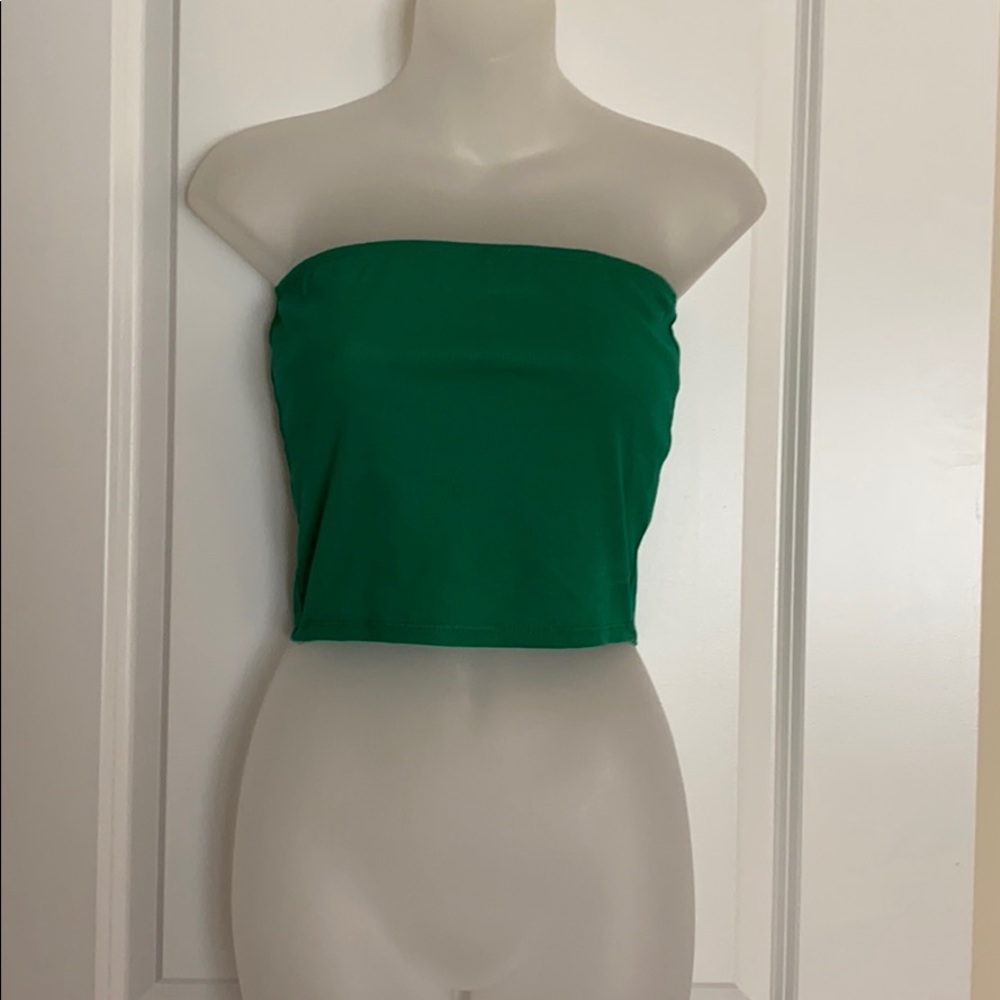 NEW Green Ribbed Tube Top